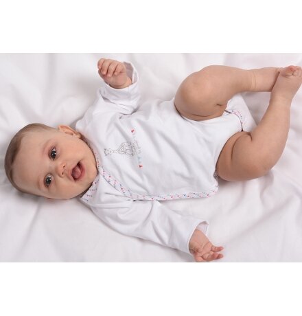 Body mixte blanc et gris