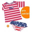 T-shirts anti-UV manches courtes t-shirt Popstar + culotte de bain